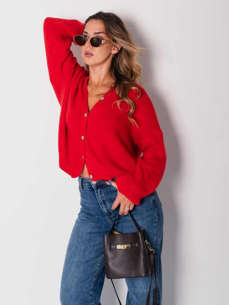 Hanni Soft Strickjacke - Rot