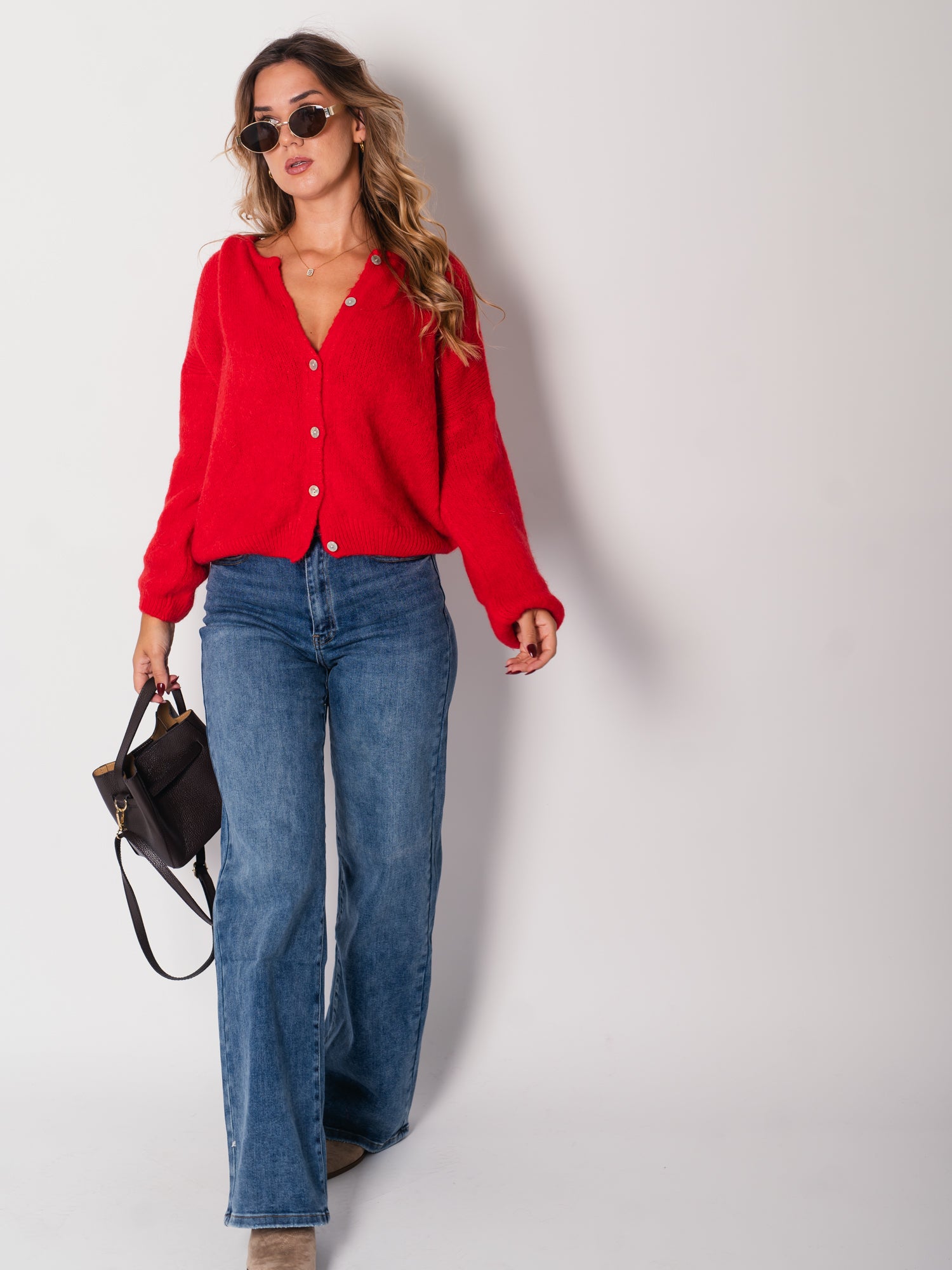 Hanni Soft Strickjacke - Rot