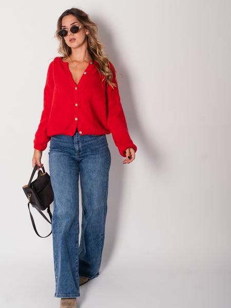 Hanni Soft Strickjacke - Rot
