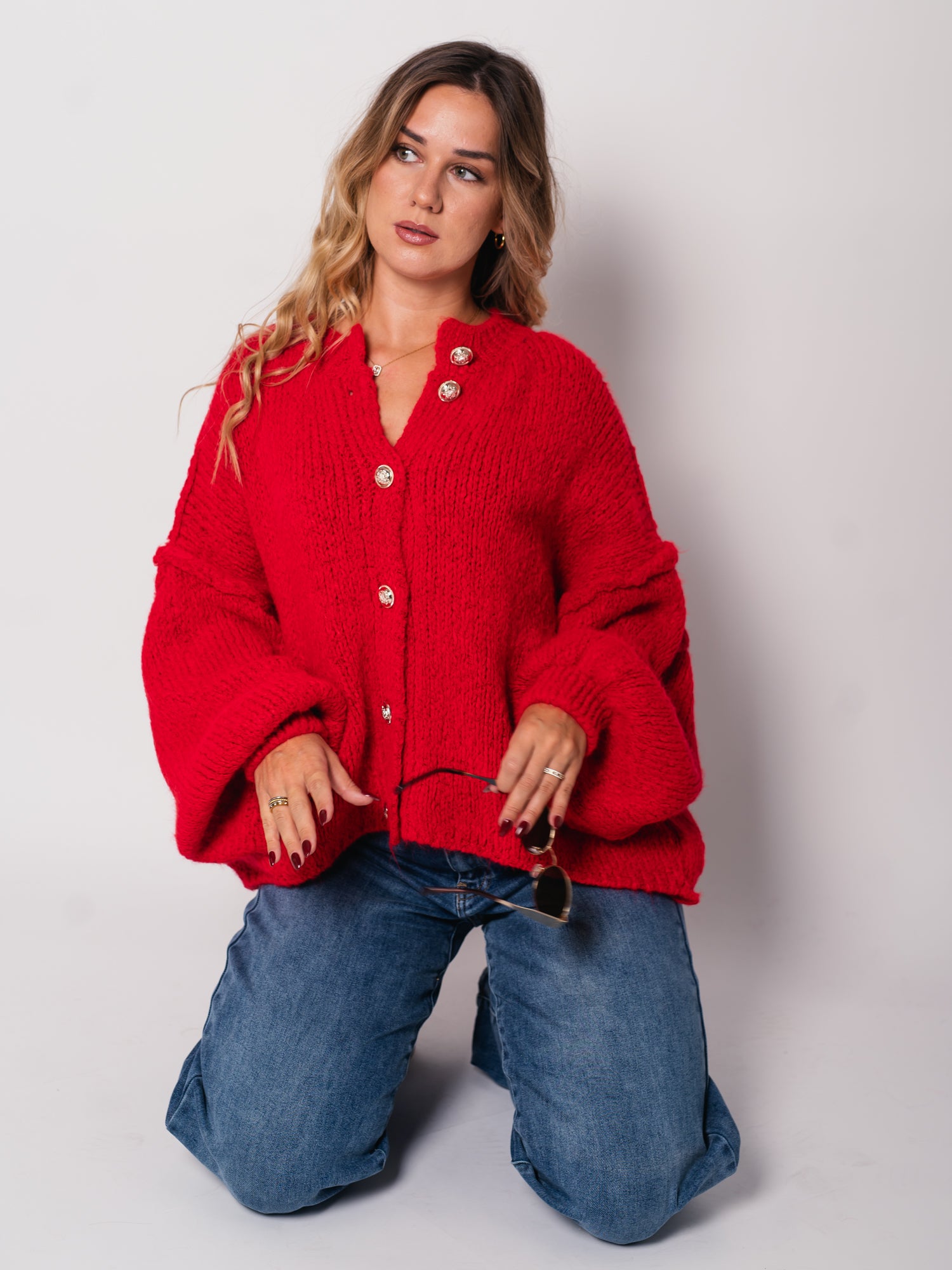 Emelie Strickjacke -  Rot