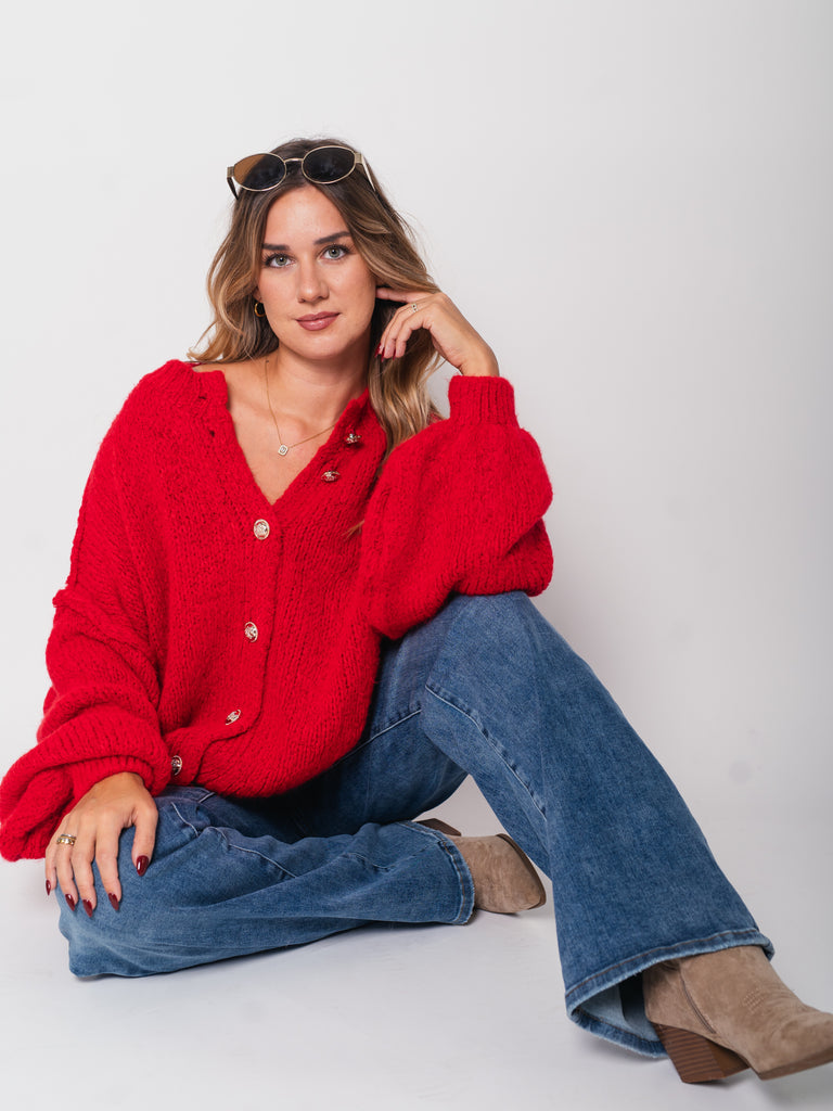 Emelie Strickjacke -  Rot