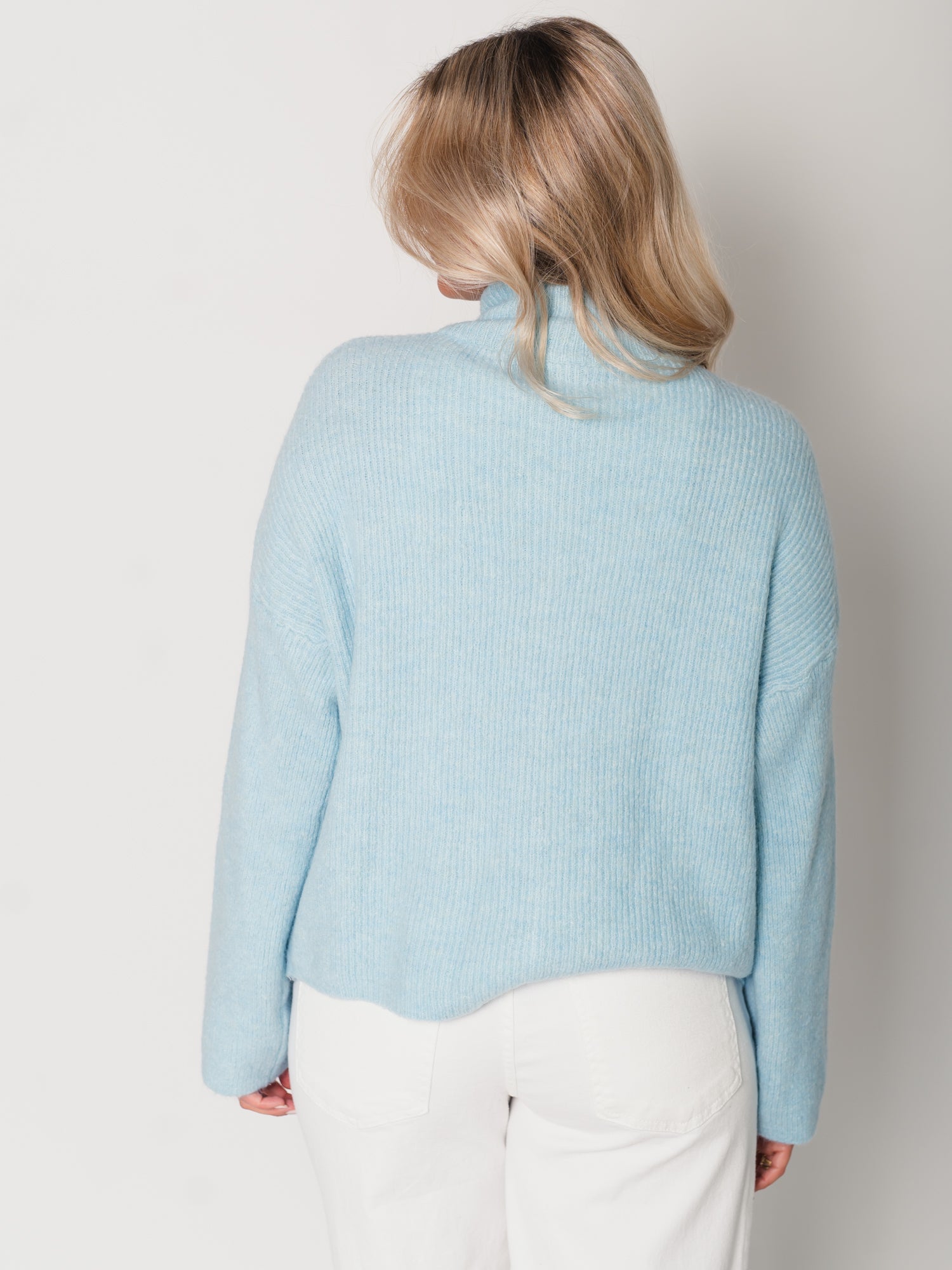 Zip Up Uni Cardigan - Babyblau