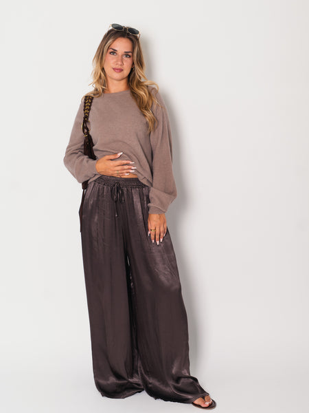 Soft Basic Strick Pullover - Taupe