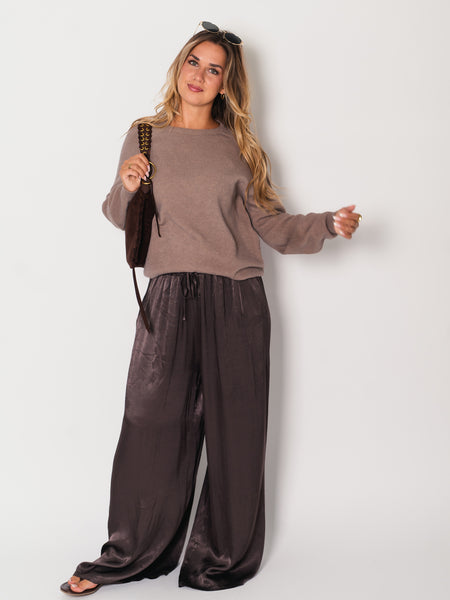 Soft Basic Strick Pullover - Taupe