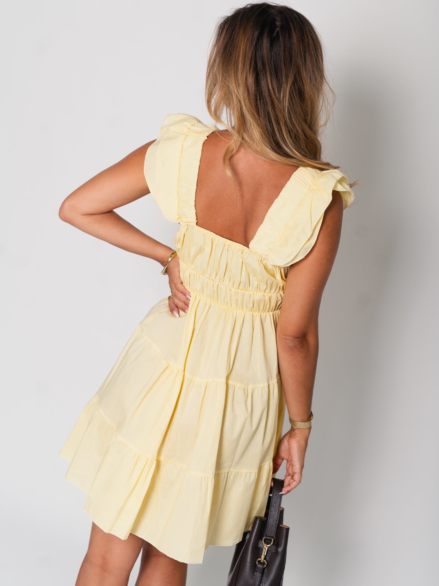 Alina Volants Kleid - Butteryellow