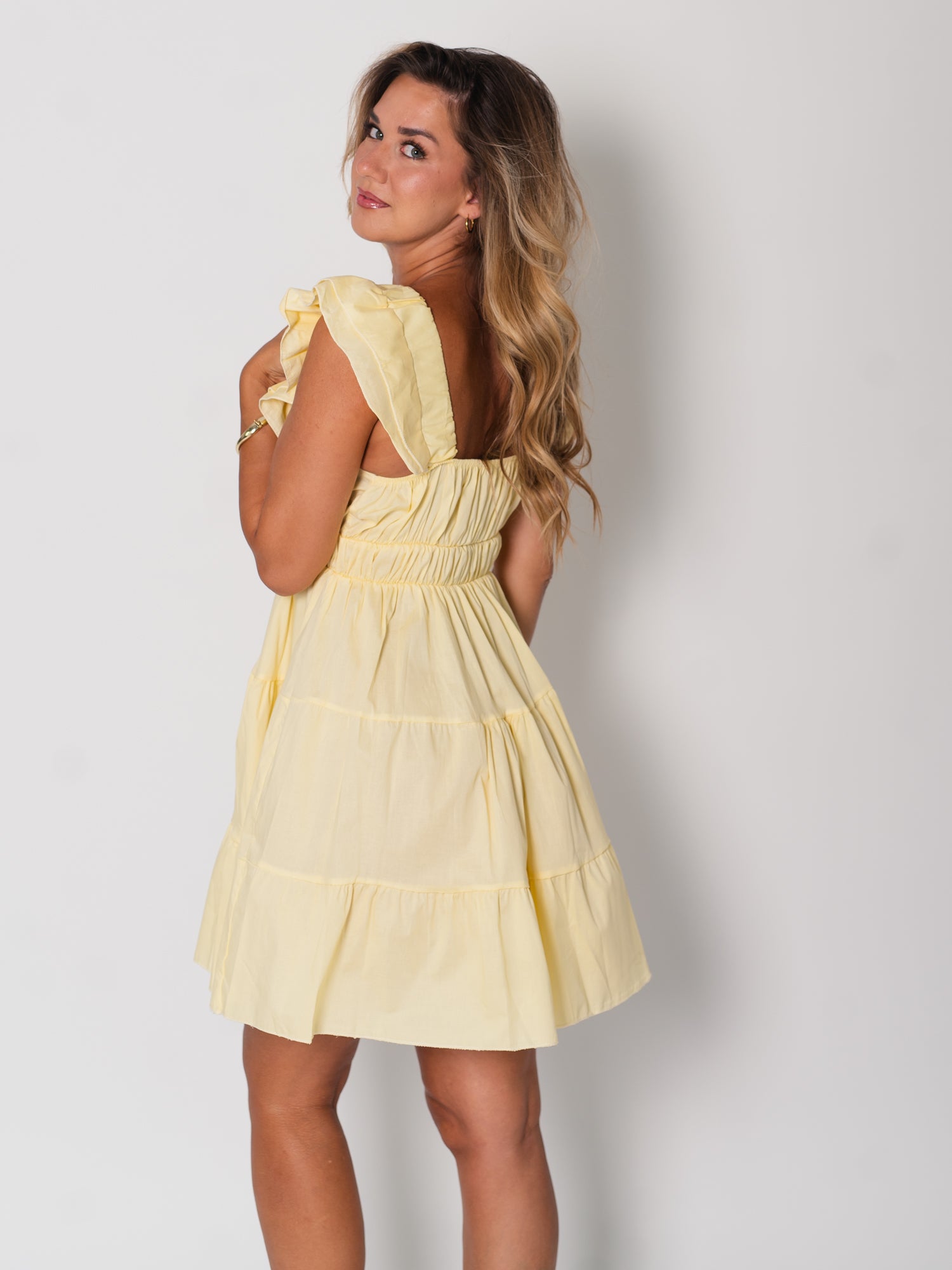 Alina Volants Kleid - Butteryellow