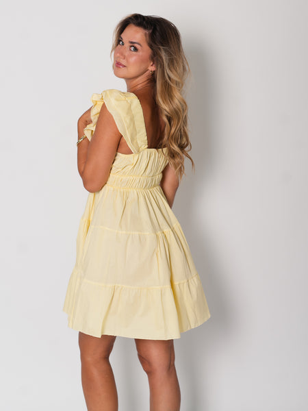Alina Volants Kleid - Butteryellow