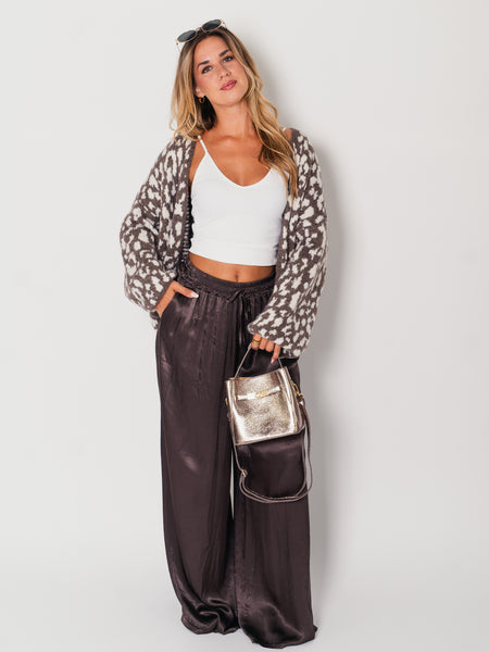 Leo Strickjacke - Espresso/Creme