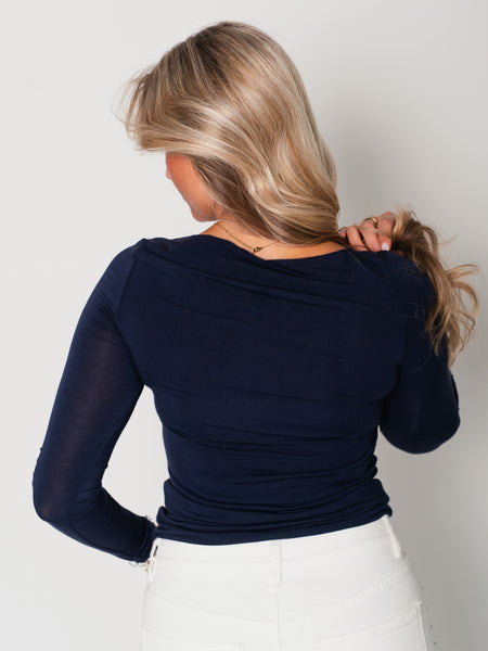 Cashmere Longsleeve - Navyblau