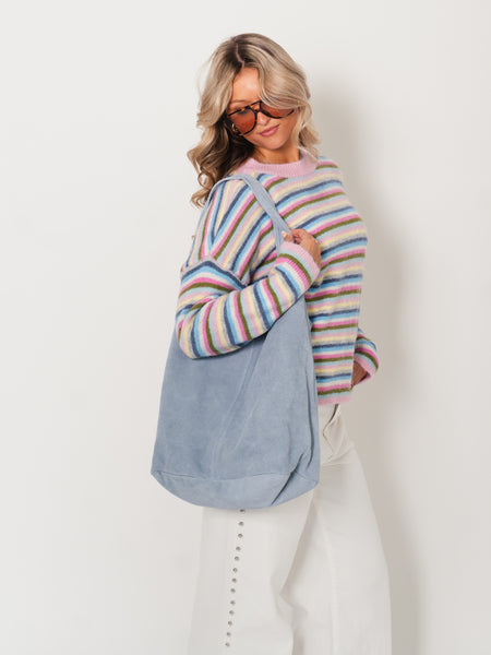 Bianca Streifen Pullover - Bunt/Rosa