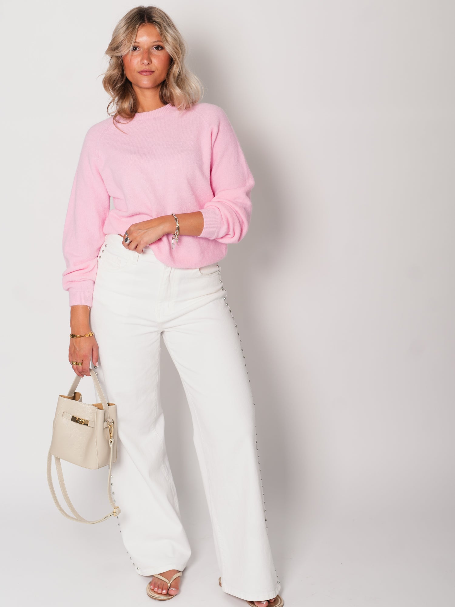 Soft Basic Strick Pullover - Rosa