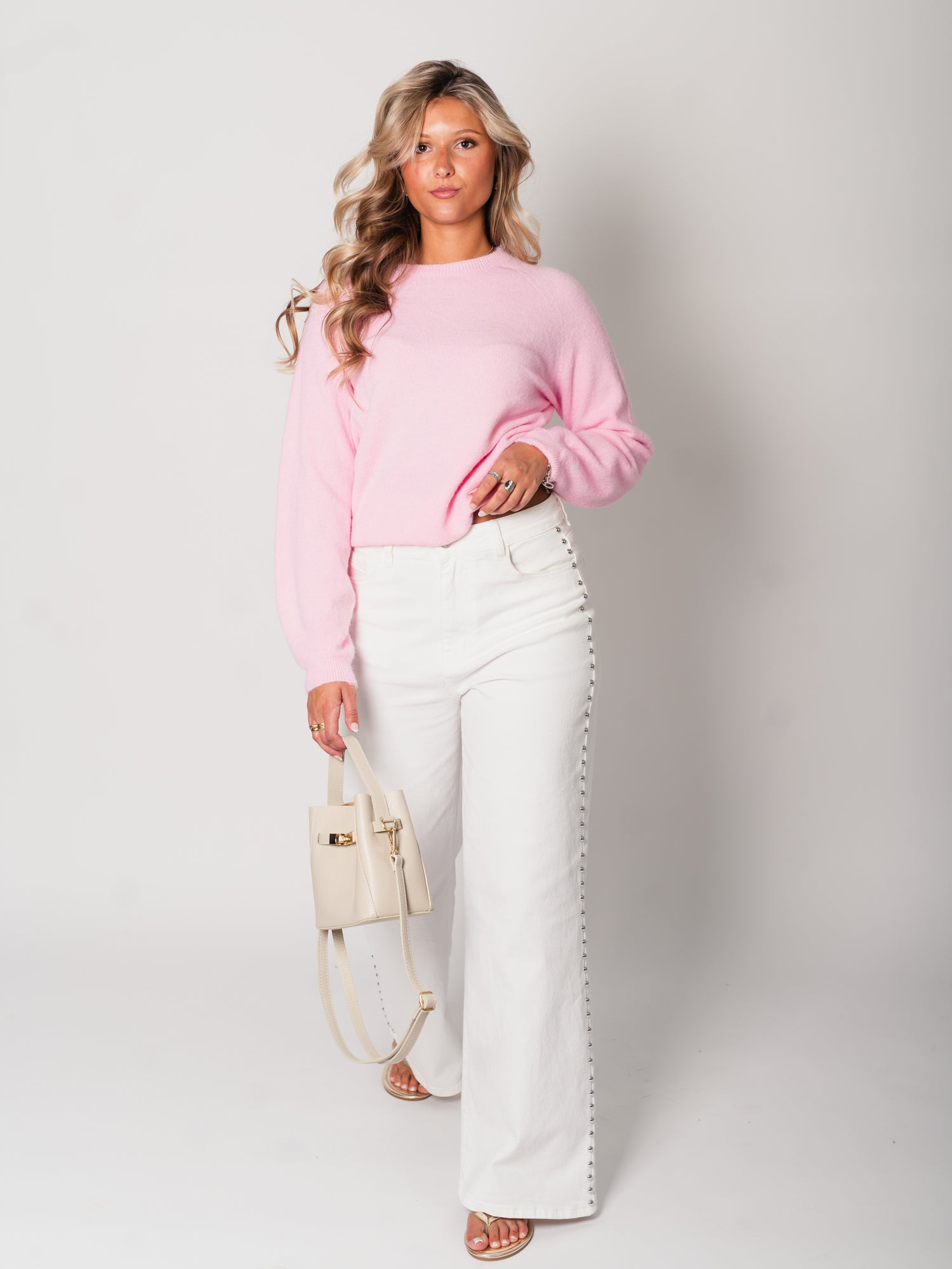 Soft Basic Strick Pullover - Rosa