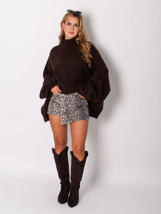 Meli Strick Pullover - Dunkelbraun