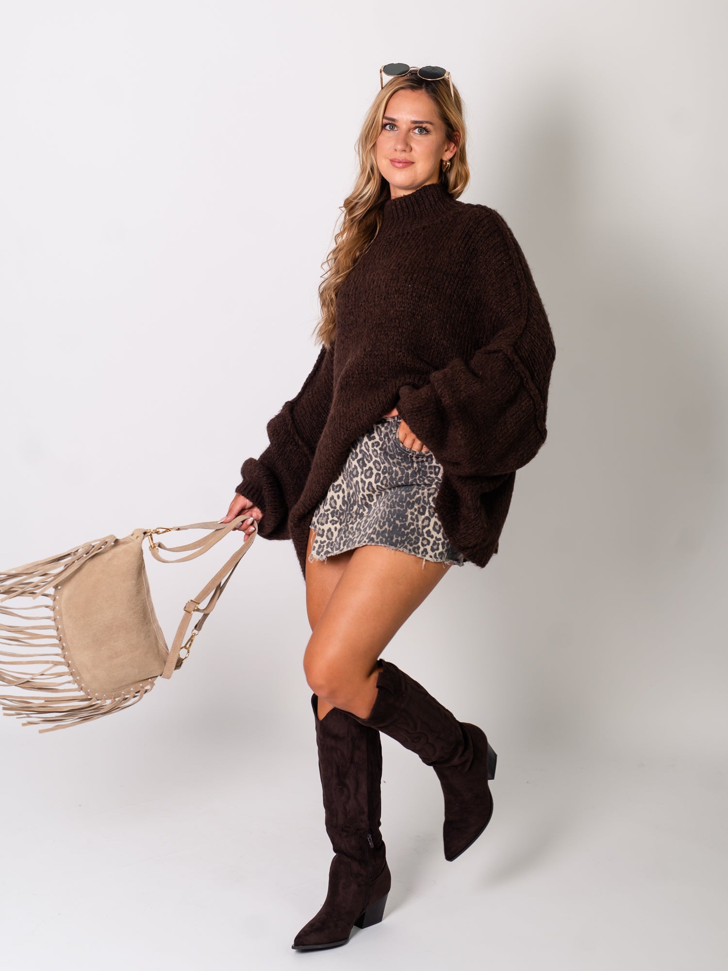 Meli Strick Pullover - Dunkelbraun