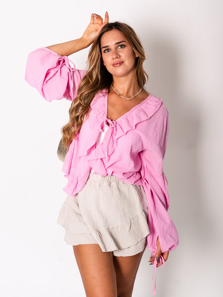 Selene Binde Bluse - Pink