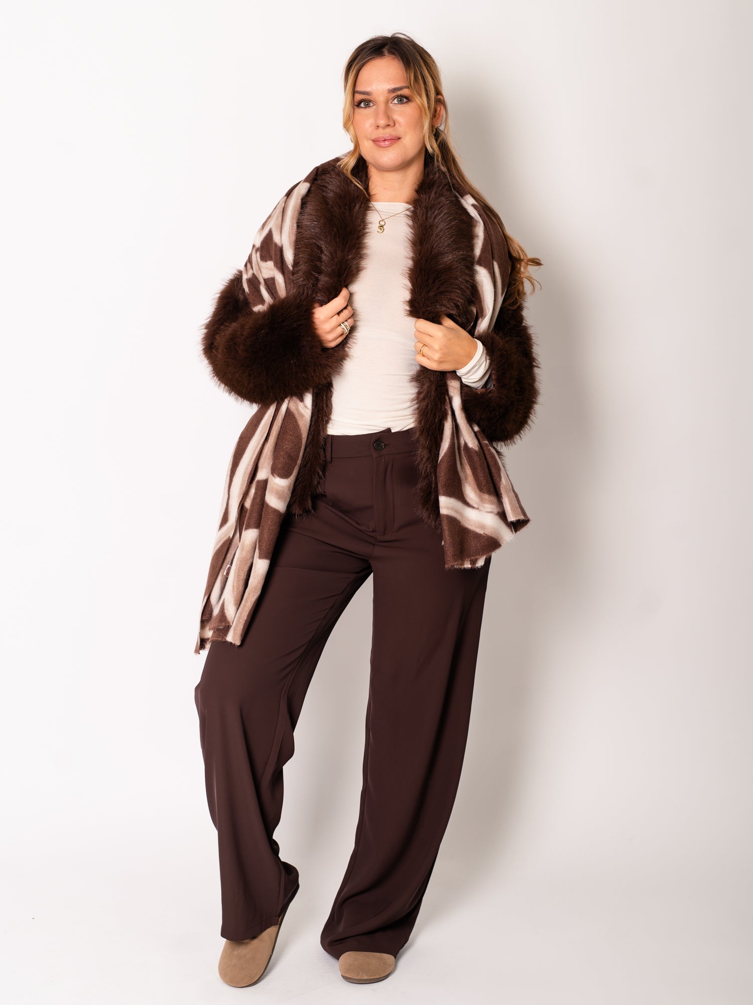 Sophia Fell Jacke - Braun