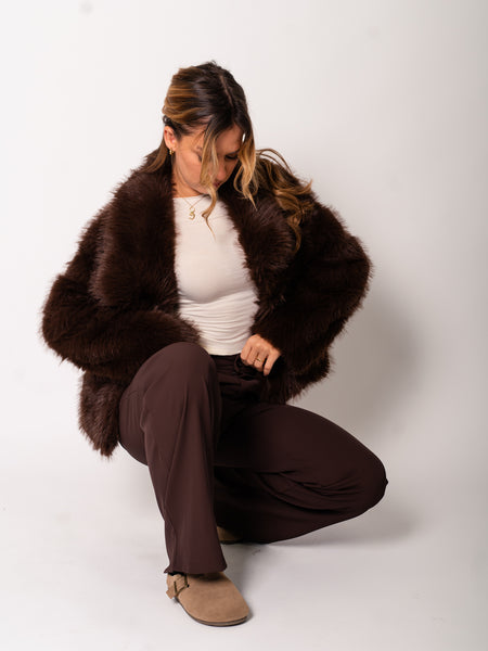 Sophia Fell Jacke - Braun