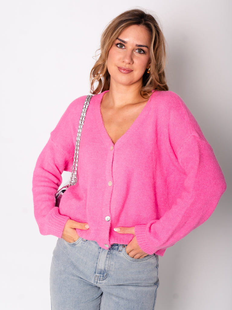 Jill Soft Strickjacke - Pink