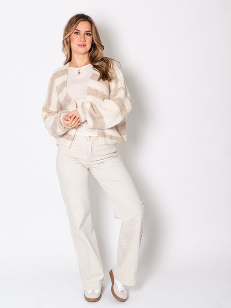 Cassi Straight Leg Jeans - Cremebeige