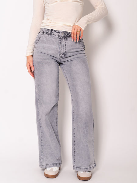 Fami Straight Leg Jeans - Grau