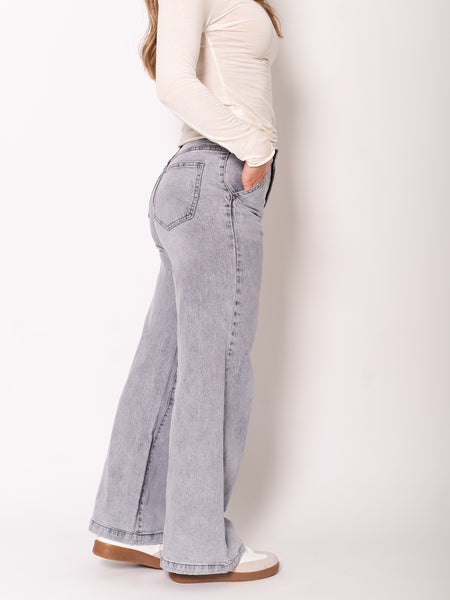 Fami Straight Leg Jeans - Grau