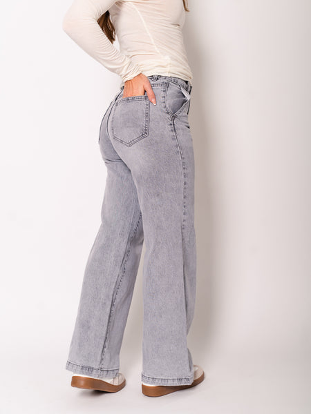 Fami Straight Leg Jeans - Grau