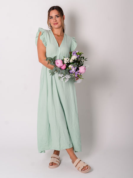 Leonora Musselin Kleid - Mint