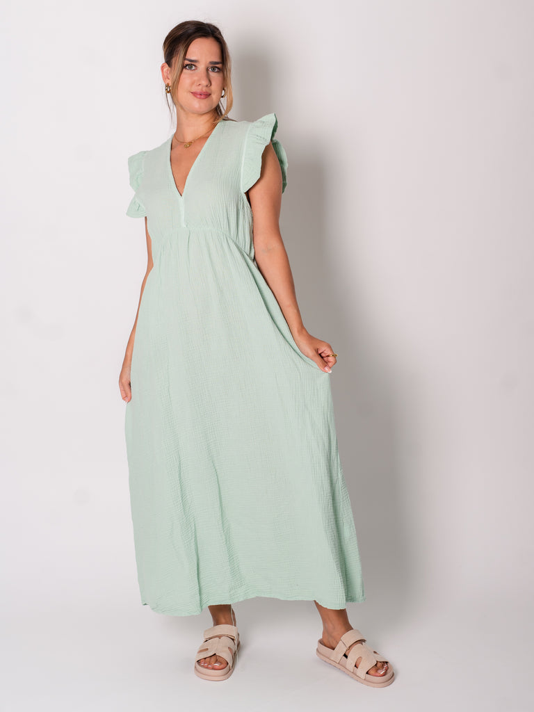 Leonora Musselin Kleid - Mint