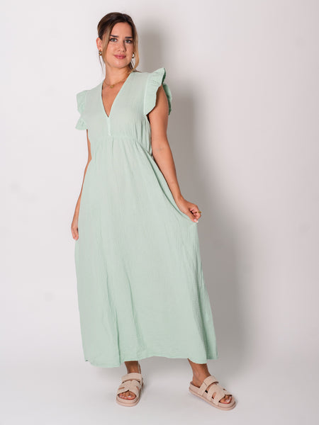 Leonora Musselin Kleid - Mint
