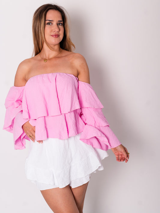 Diana Offshoulder Bluse - Rosa