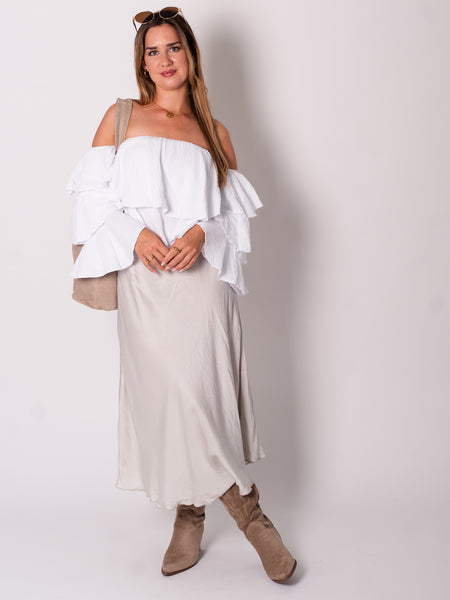 Diana Offshoulder Bluse - Weiß
