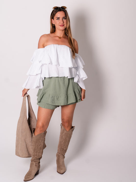 Ana Musselin Shorts - Khaki
