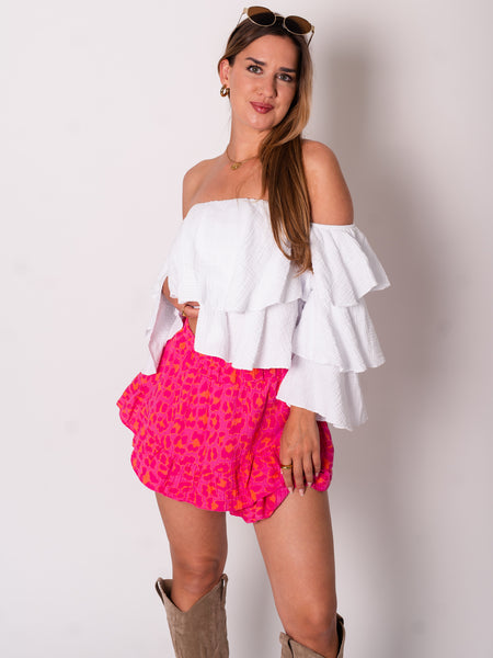 Ana Musselin Shorts - Leo/Pink