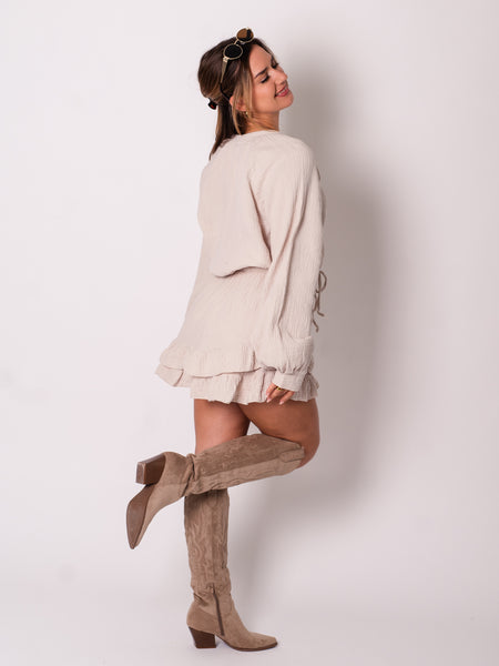 Alia Musselin Jumpsuit - Beige