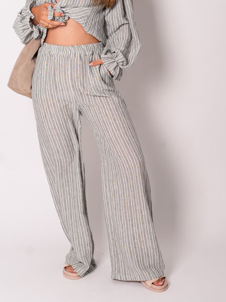 Sands Streifen Hose - Khaki/Weiß