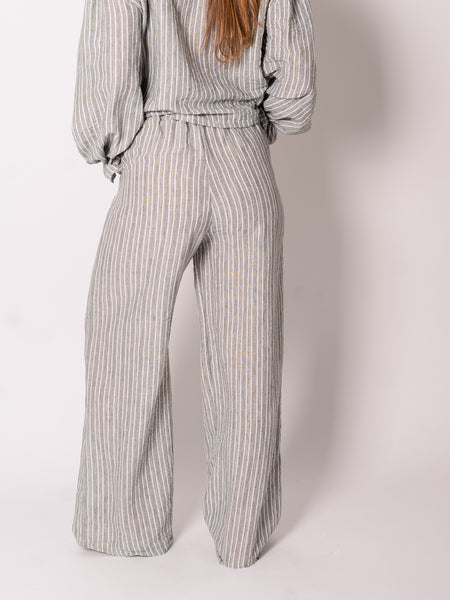 Sands Streifen Hose - Khaki/Weiß