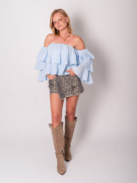 Diana Offshoulder Bluse - Hellblau