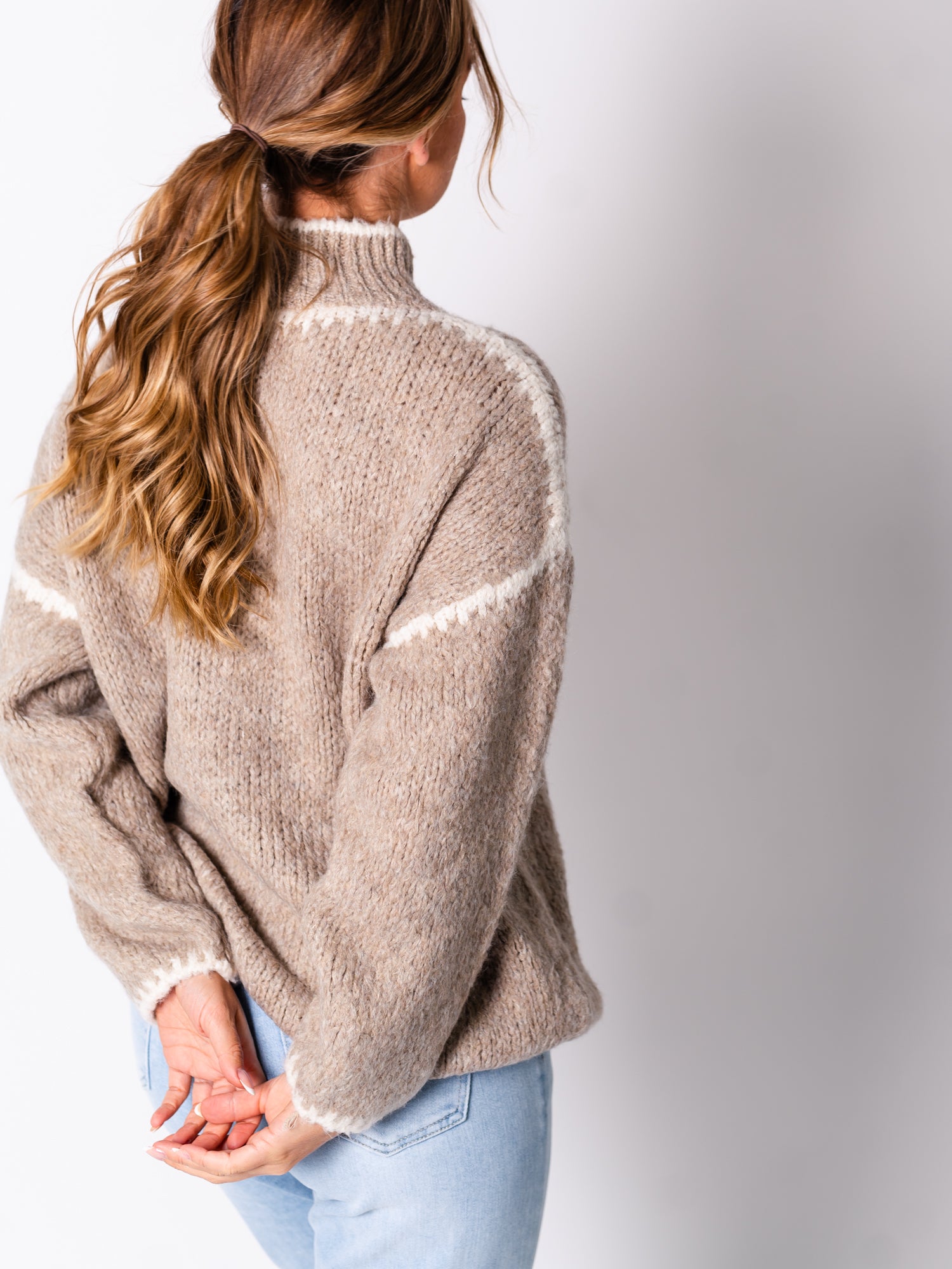 Selina Strick Pullover - Taupe