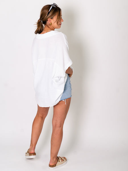 Melinda Musselin Bluse - Weiß