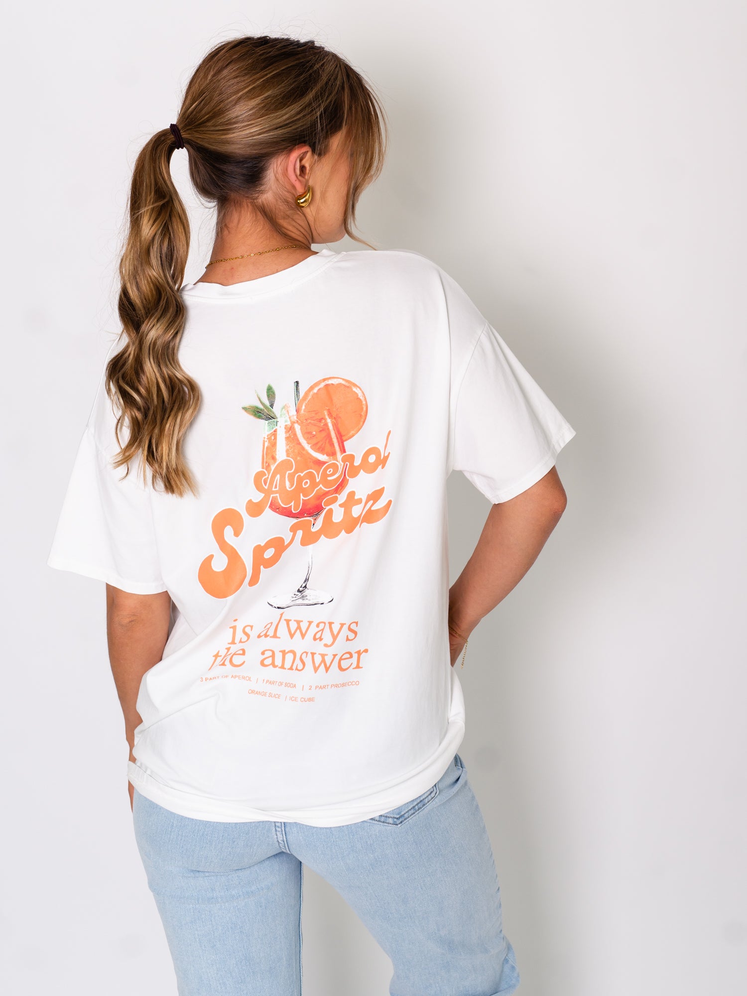 Aperol Oversize T-Shirt- Weiß