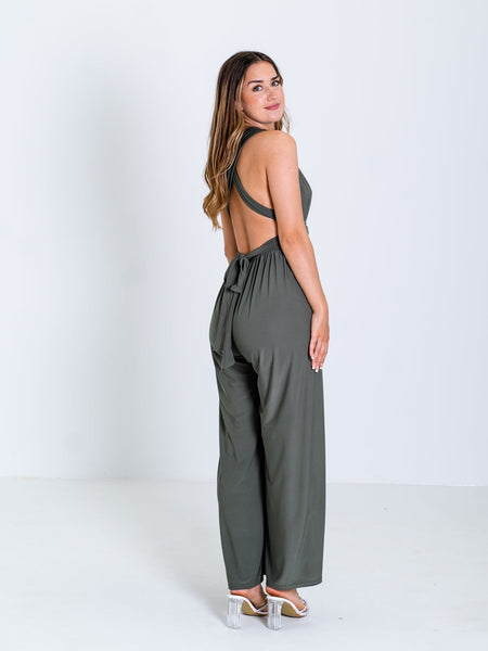 B-Ware 366. Wickel Jumpsuit - Khaki