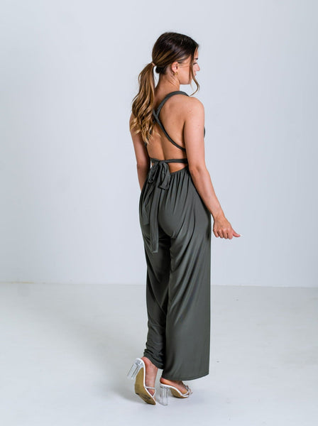 B-Ware 366. Wickel Jumpsuit - Khaki