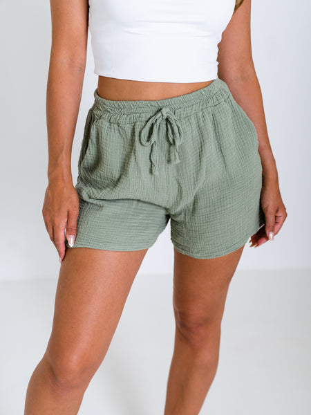 Sandara Musselin Shorts - Khaki