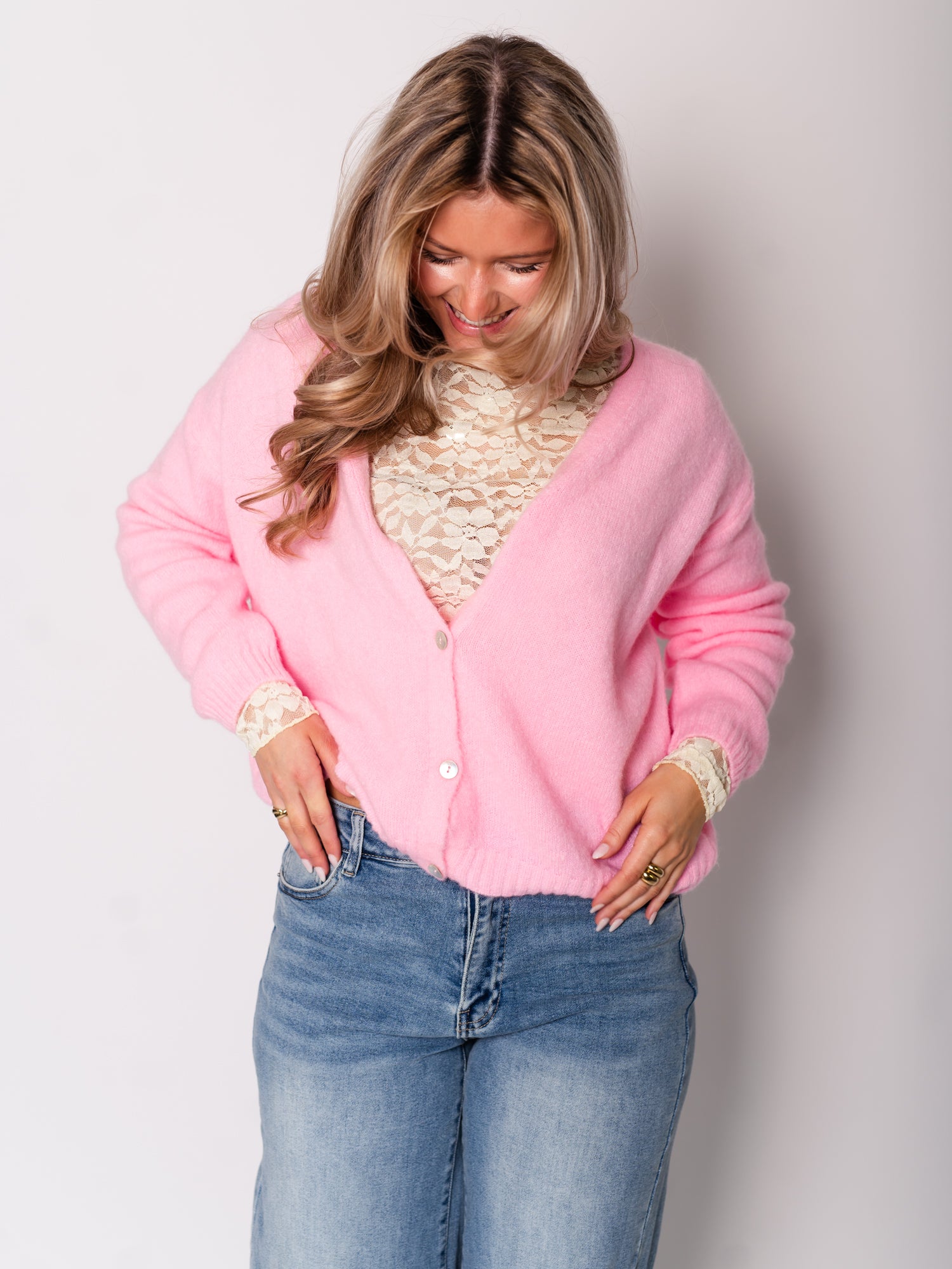 Jill Soft Strickjacke - Rosa
