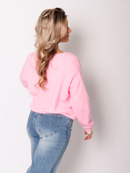 Jill Soft Strickjacke - Rosa