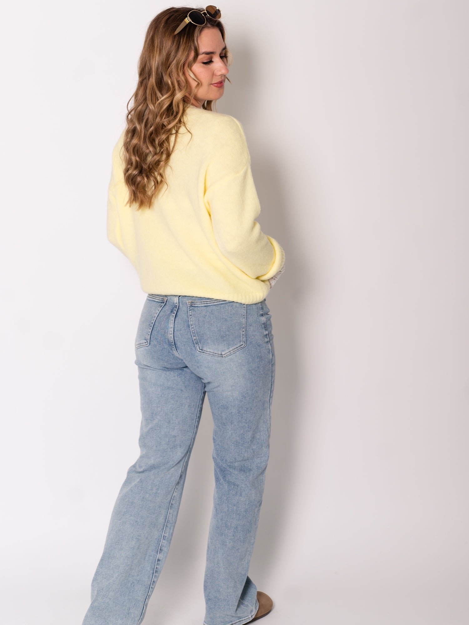 Jill Soft Strickjacke - Zitronengelb