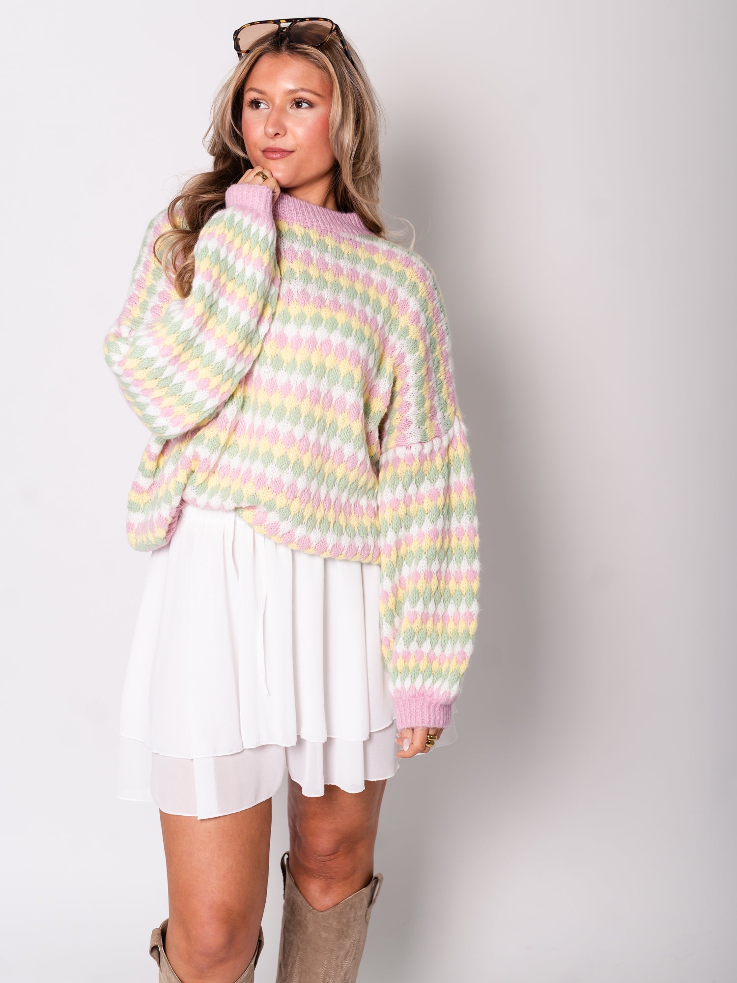 Happy Knit Pullover - Rosa