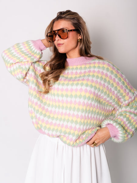 Happy Knit Pullover - Rosa