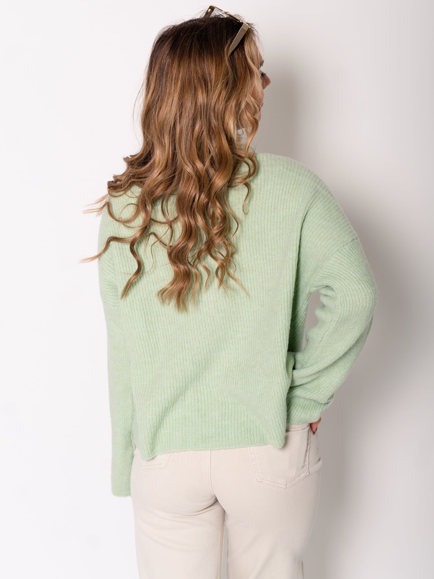 Zip Up Uni Cardigan - Mint