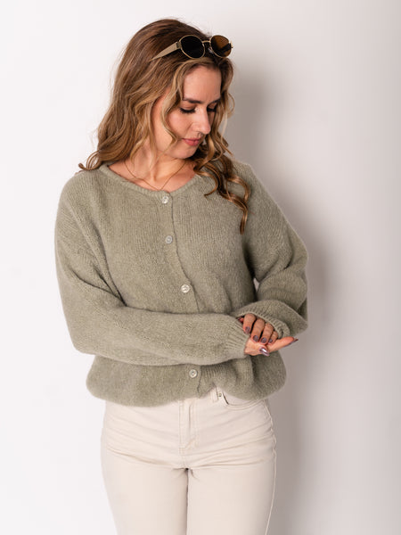 Hanni Soft Strickjacke - Olive